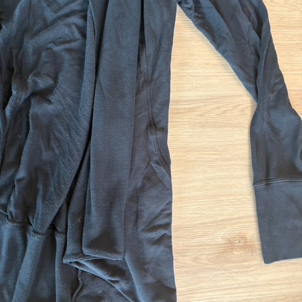 ** Athleta Pranayama Wrap Black Open Front Cardigan Sweater #777944 Small - Picture 3 of 6